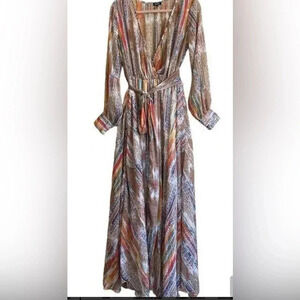 Spy Zone Maxi Vintage semi sheer animal print Dress Size Large
